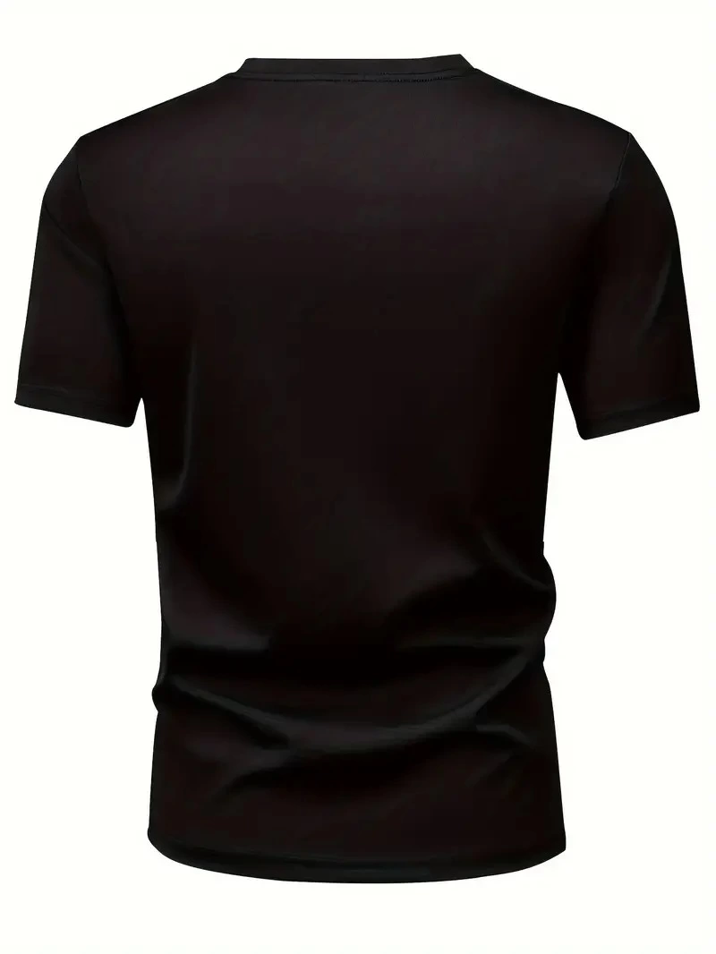 20/1 Penye Compack Baskılı Oversize Bisiklet Yaka Kısa Kol T-shirt - Siyah -