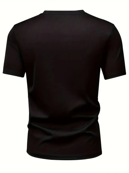 20/1 Penye Compack Baskılı Oversize Bisiklet Yaka Kısa Kol T-shirt - Siyah -