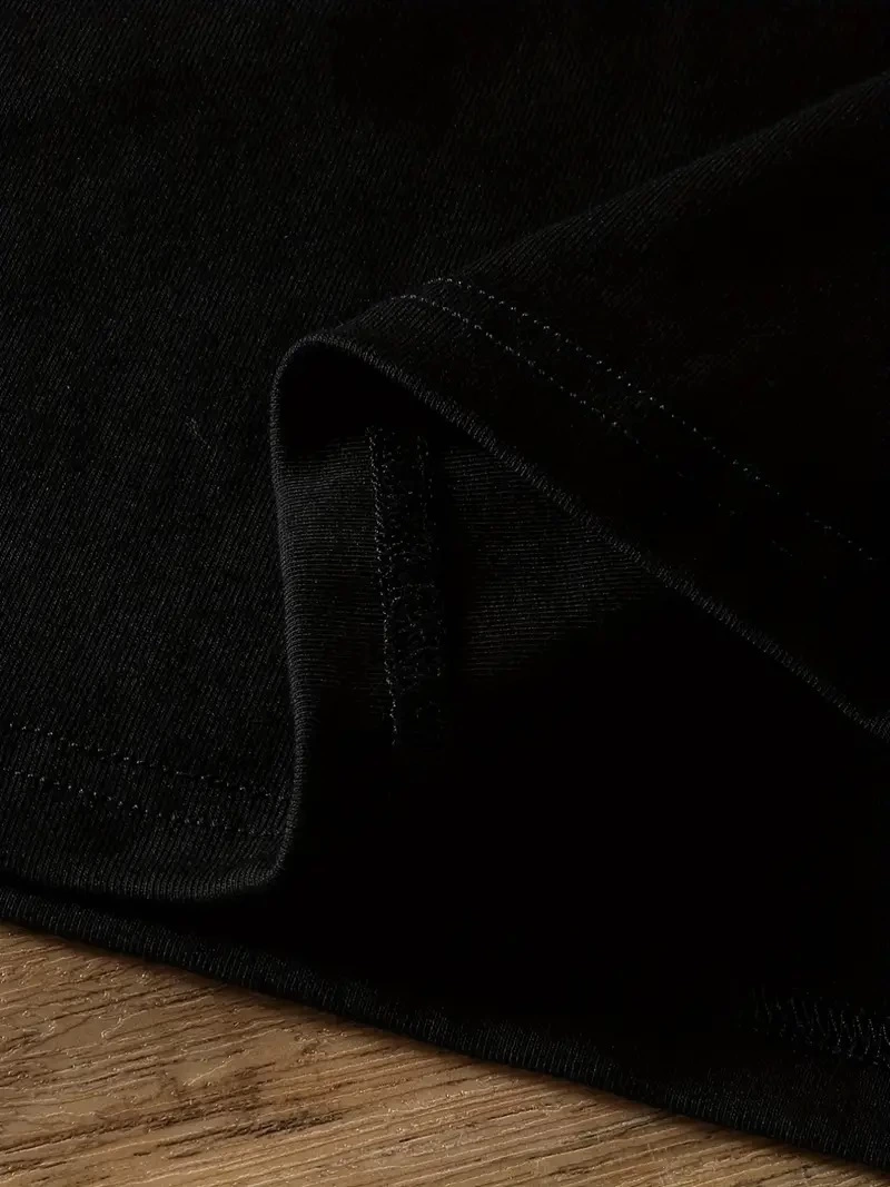 20/1 Penye Compack Ayı Baskılı Oversize Bisiklet Yaka Kısa Kol T-shirt - Siyah -