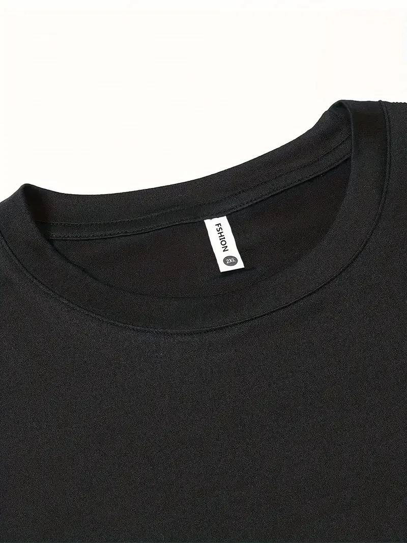 20/1 Penye Compack Baskılı Oversize Bisiklet Yaka Kısa Kol T-shirt - Siyah -