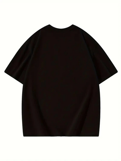 Thousand Ön Arka Baskılı Oversize Bisiklet Yaka T-shirt - Siyah -