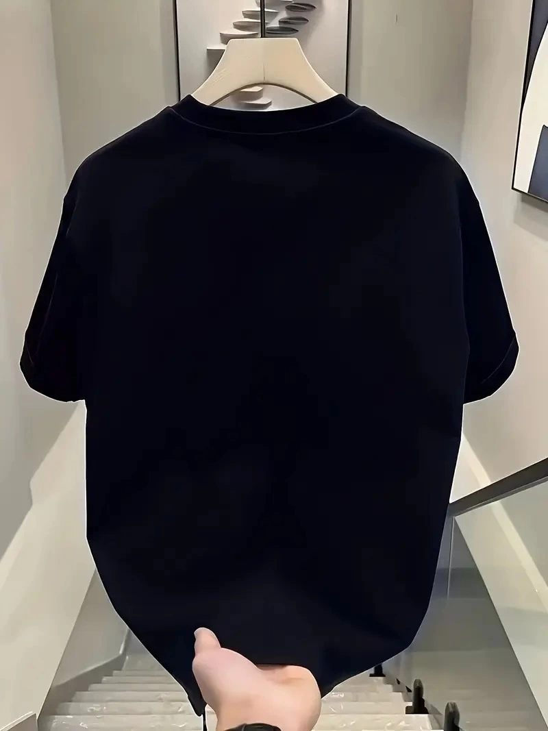 20/1 Penye Compack Day One Baskılı Oversize Bisiklet Yaka T-shirt - Siyah -