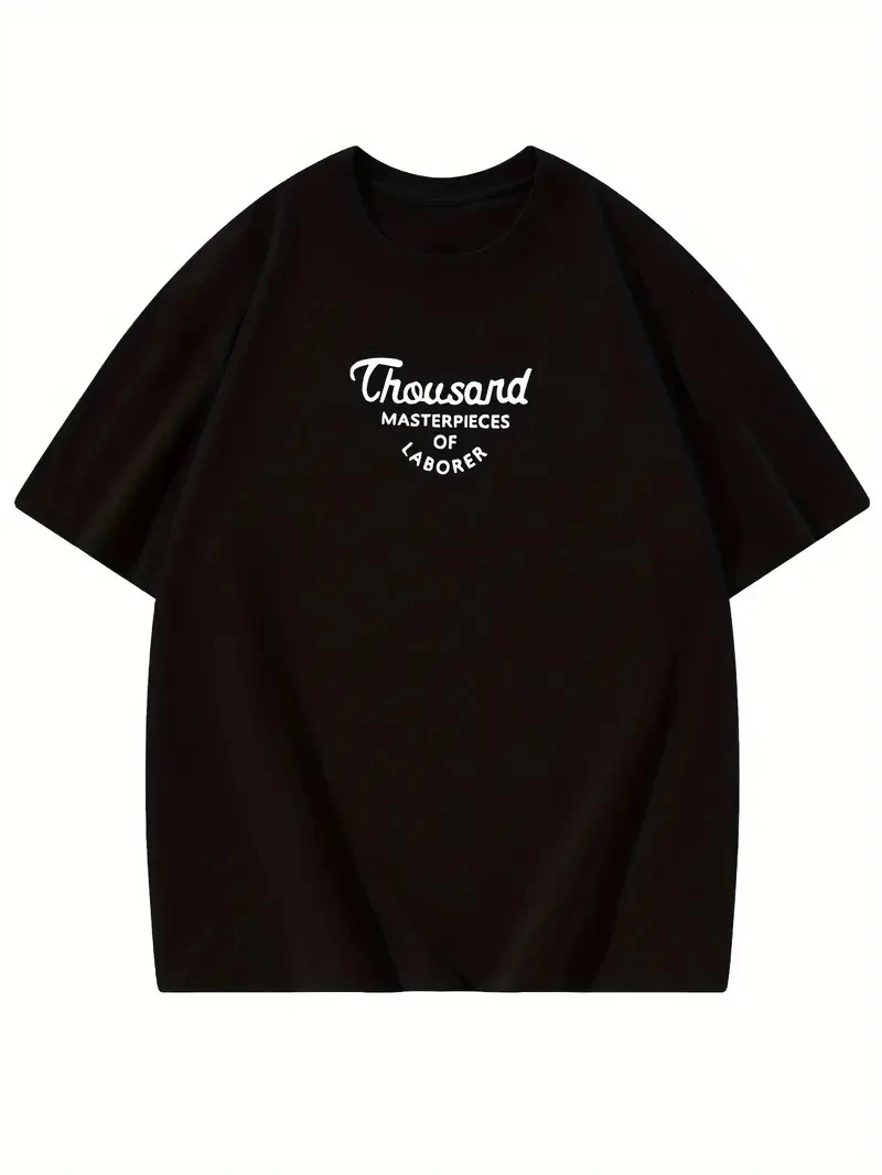 Thousand Ön Arka Baskılı Oversize Bisiklet Yaka T-shirt - Siyah -