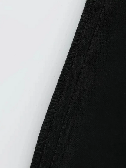 Büyük Beden   "Whatever" Baskılı Tişört, Oversize- Siyah -
