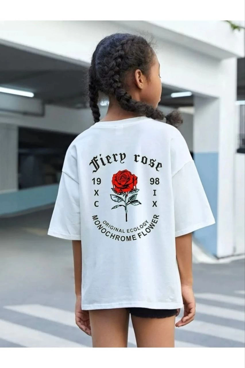 Çocuk   Baskılı T-Shirt - Beyaz