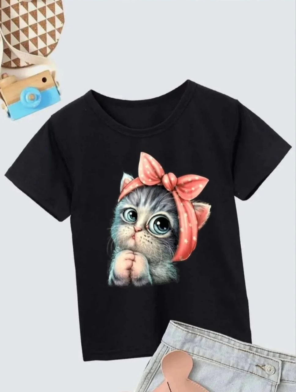 Baskılı T-Shirt - Siyah -