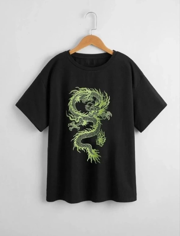 Baskılı T-Shirt - Siyah -
