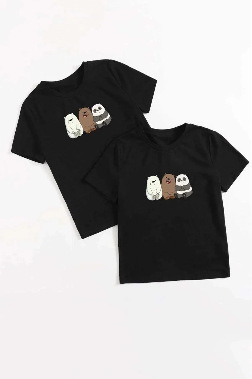 Baskılı T-Shirt - Siyah -