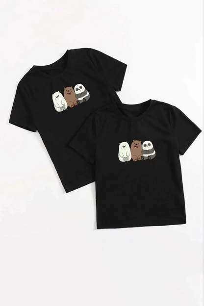 Baskılı T-Shirt - Siyah -