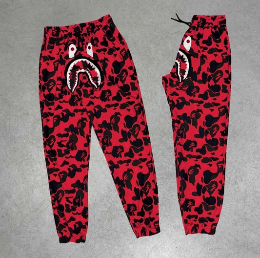 Pubg Bape x Shark Eşofman Altı - Kırmızı -