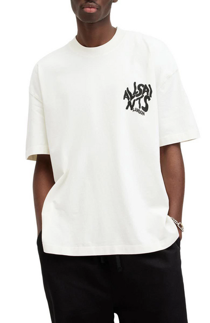 Baskılı Oversize T-shirt - Beyaz -