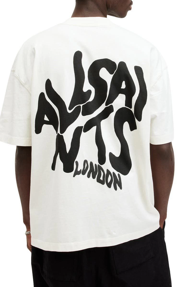 Baskılı Oversize T-shirt - Beyaz -