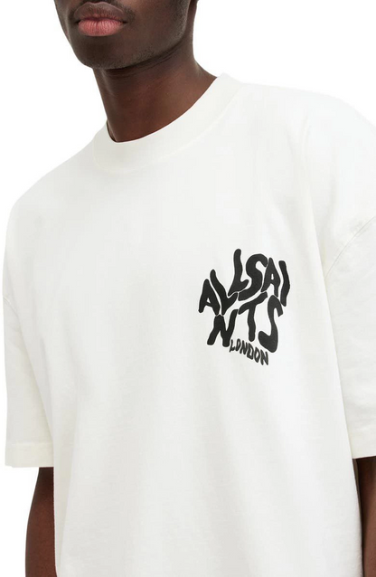 Baskılı Oversize T-shirt - Beyaz -