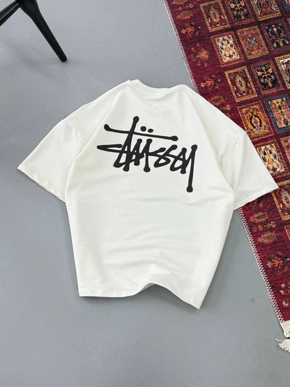 Baskılı Oversize T-shirt - Beyaz -