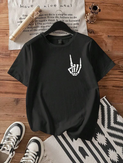 Baskılı Oversize T-shirt - Siyah -
