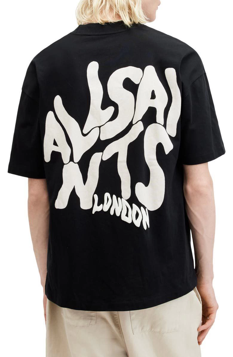 Baskılı Oversize T-shirt - Siyah -