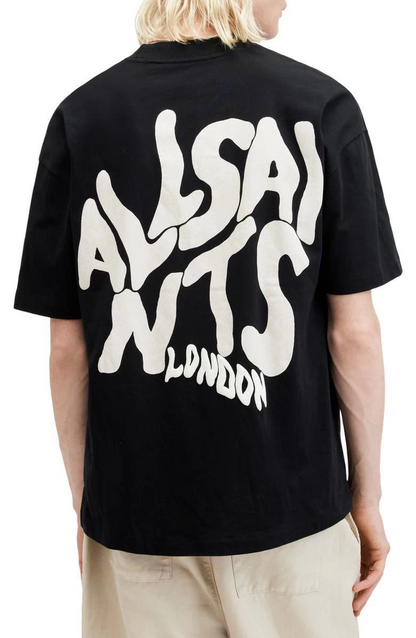 Baskılı Oversize T-shirt - Siyah -