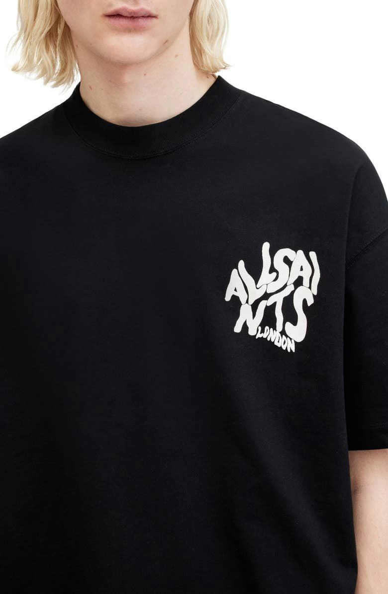 Baskılı Oversize T-shirt - Siyah -