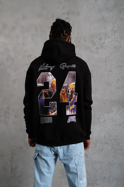 Baskılı Oversize Üç İplik Kapüşonlu Sweatshirt - Siyah
