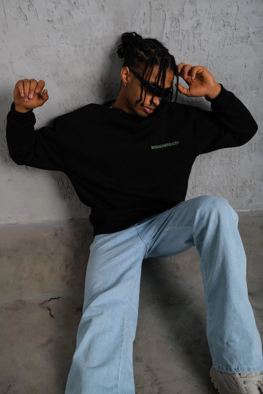 Baskılı Sweat - Siyah -