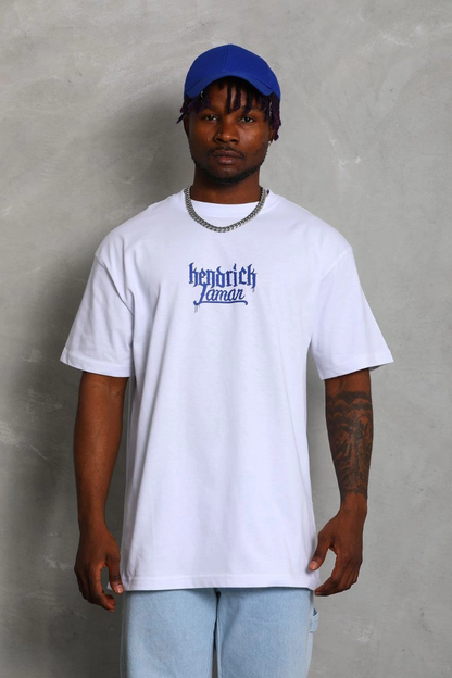 Oversize Baskılı Bisiklet Yaka T-Shirt - Beyaz -