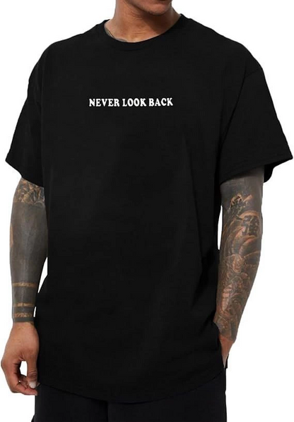 Bisiklet Yaka Kısa Kol Baskılı T-shirt - Siyah -