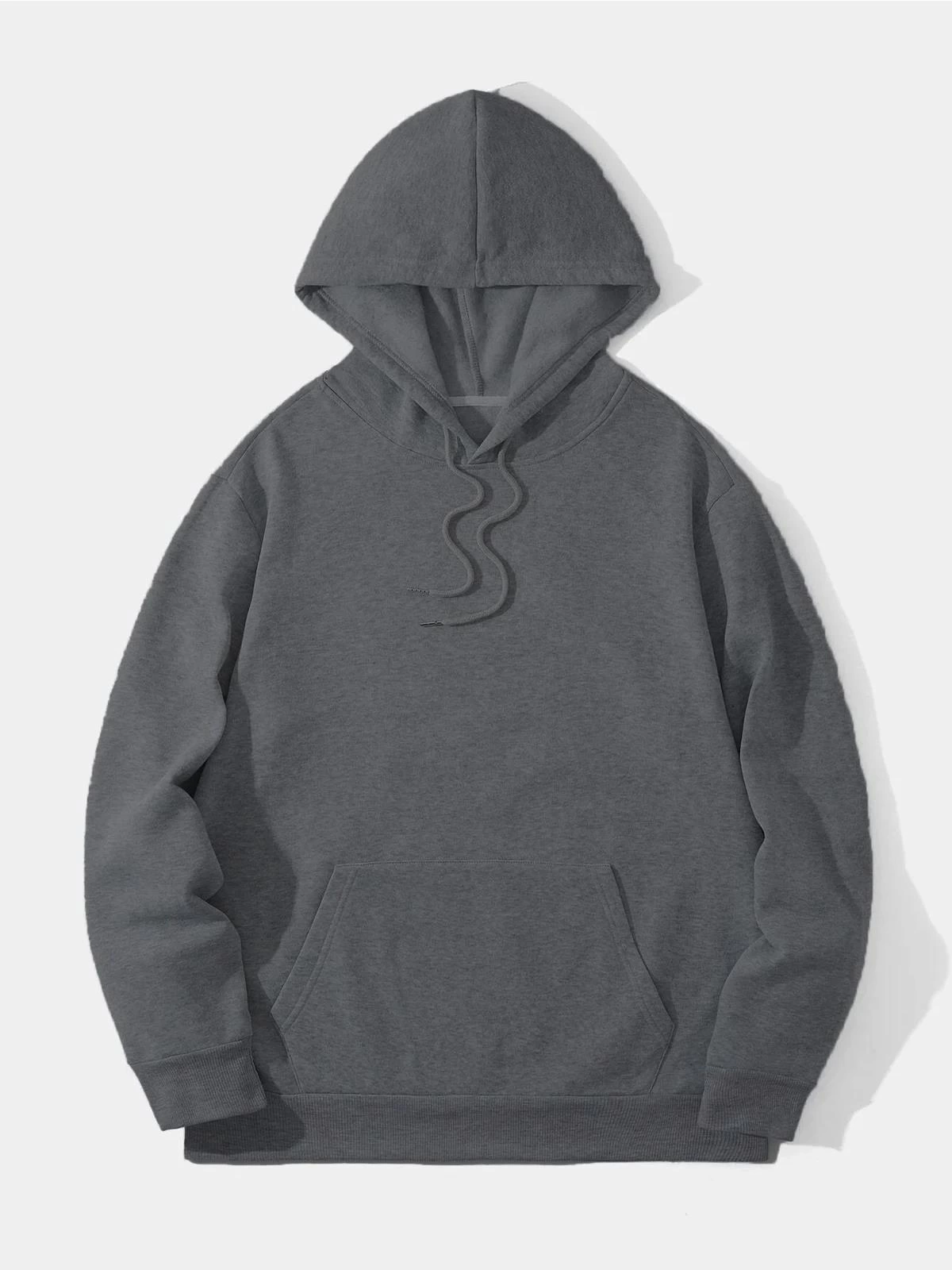 Düz Kapüşonlu Sweat - Füme