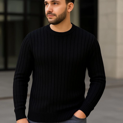 Fitilli Triko Kazak 3'lü Set Bej Gri Siyah Regular Fit Bisiklet Yaka Triko Seti Kazak Modeli