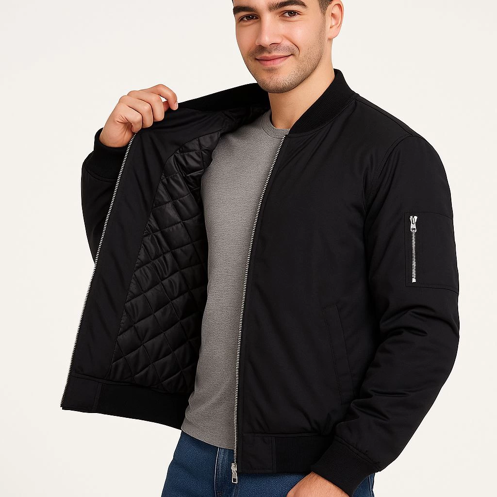 Bomber Mont Ceket - Siyah -
