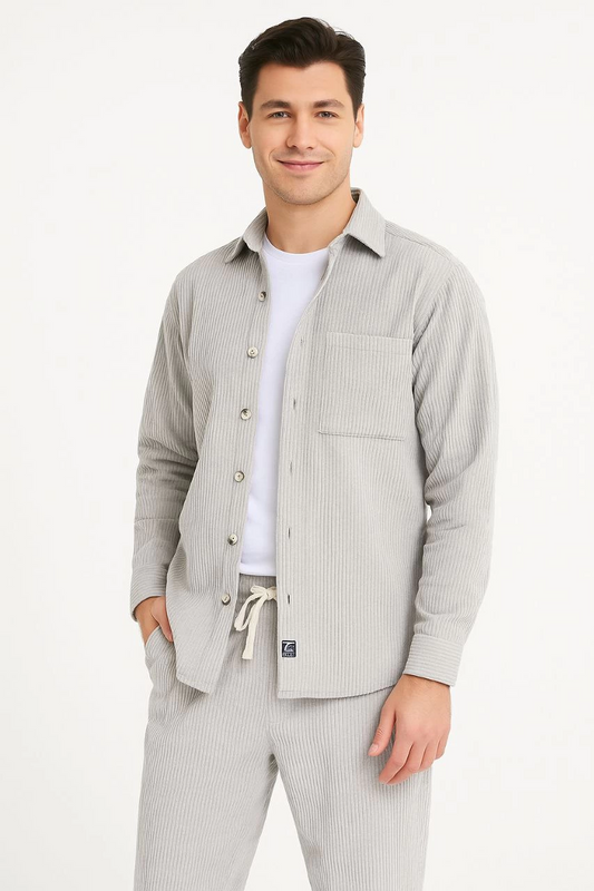 Kadife Oversize Takım  Gri -