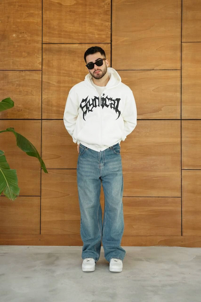 Kapüşonlu Sweatshirt Hoodie - Beyaz