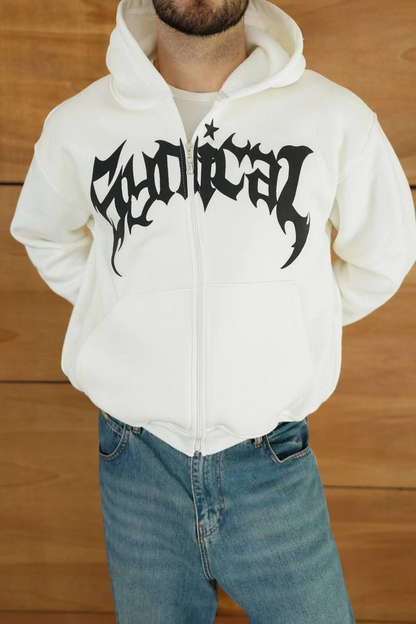 Kapüşonlu Sweatshirt Hoodie - Beyaz