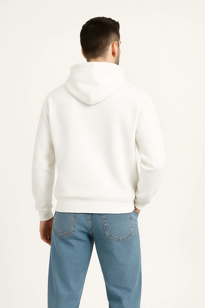 Kapüşonlu Sweatshirt Hoodie - Beyaz