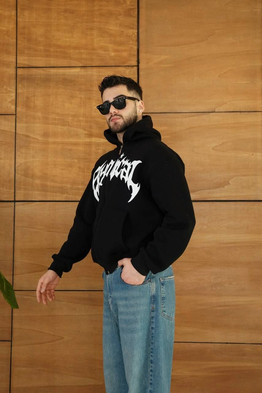 - Kapüşonlu Sweatshirt  Hoodie Siyah