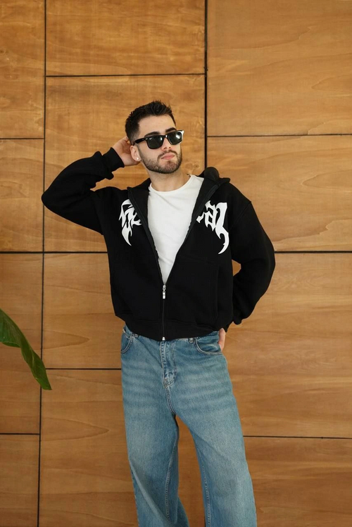 - Kapüşonlu Sweatshirt  Hoodie Siyah
