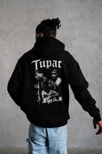 Oversize Kapüşonlu Sweat - Siyah Kol ve Etek Ribana Detaylı -
