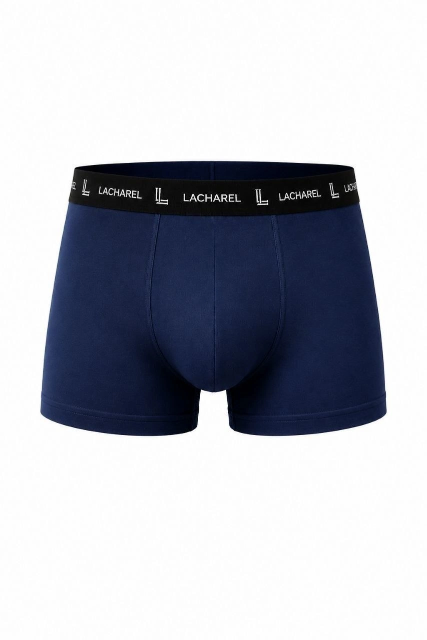 Erkek Likralı Pamuklu Nefes Alan Penye Boxer 3'lü Paket - Siyah - Gri - Lacivert
