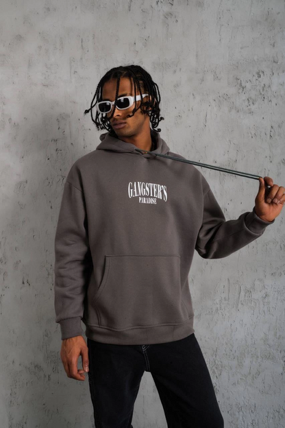 Paradise Baskılı Kapüşonlu Sweat - Gri