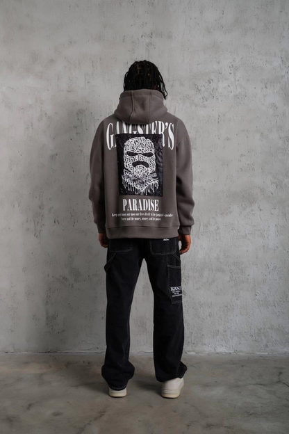 Paradise Baskılı Kapüşonlu Sweat - Gri