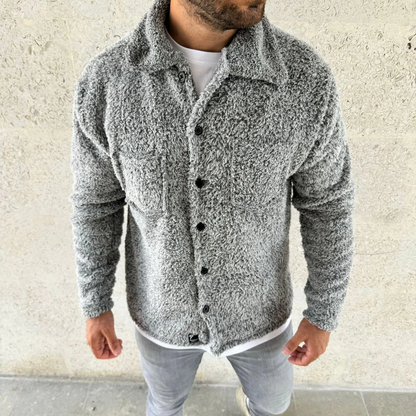 Pelüş Polar Hırka Gömlek - Gri -