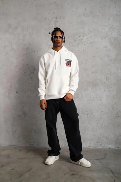 SCHOOL BOY Baskılı Kapüşonlu Sweat - Beyaz -