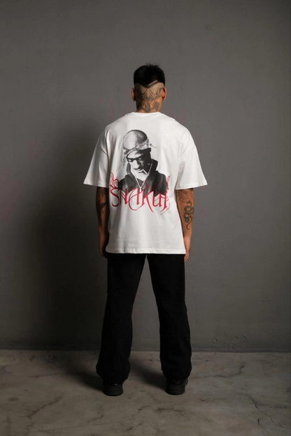 Orijinal :   Oversize Tişört -  Bisiklet Yaka, Ön  Arka Baskılı, Streetwear Tarzı -