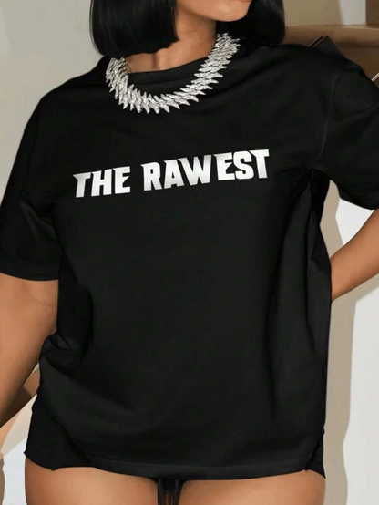Baskılı Oversize T-shirt - Siyah -