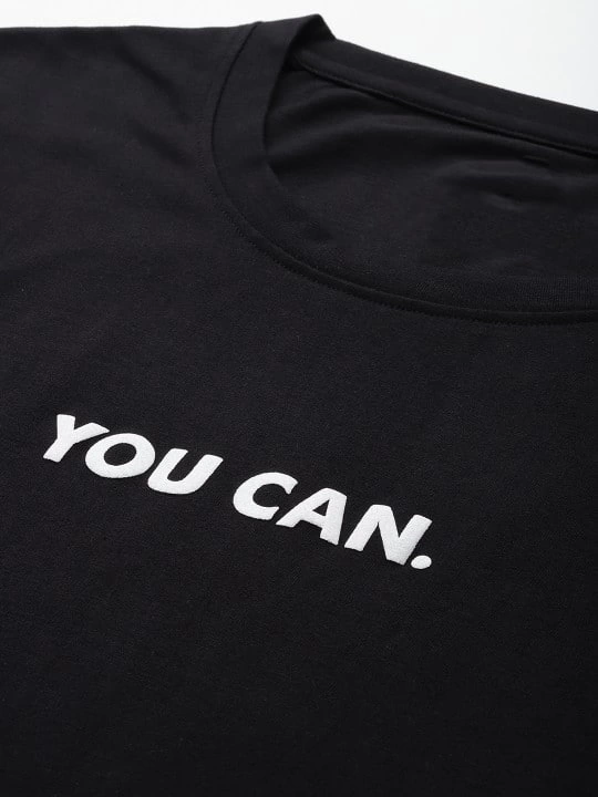 Baskılı Oversize T-shirt - Siyah -