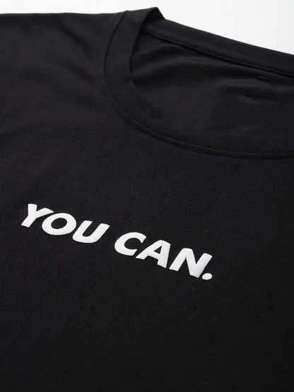 Baskılı Oversize T-shirt - Siyah -