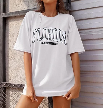 Bisiklet Yaka Baskılı T-shirt - Beyaz -