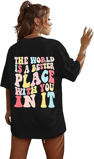 Bisiklet Yaka Baskılı T-shirt - Siyah -