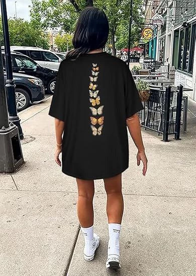 Bisiklet Yaka Baskılı T-shirt - Siyah -