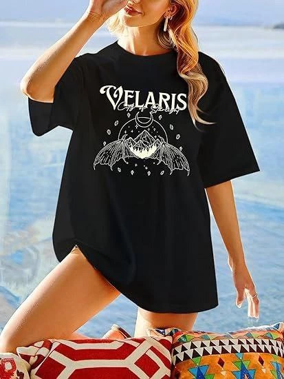 Bisiklet Yaka Baskılı T-shirt - Siyah -