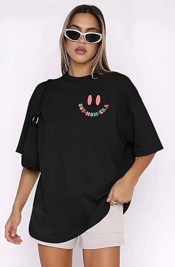 Bisiklet Yaka Kısa Kol Baskılı T-shirt - Siyah -